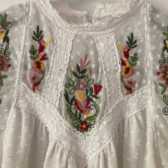Embroidered Victorian Inspired Boho Blouse XS - Picture 3 of 11